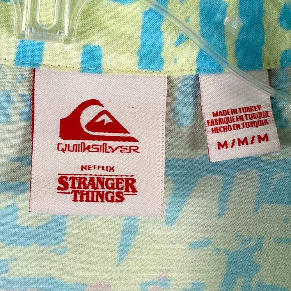 Quiksilver x Stranger Things Hawaiian Shirt Mens M The Argyle Surfer Boy 80s - Picture 8 of 8